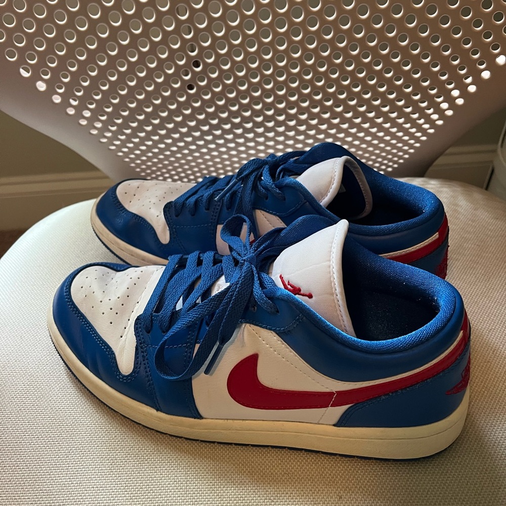 Nike Air Jordan Red, White & Blue Sneakers - Women 9.5